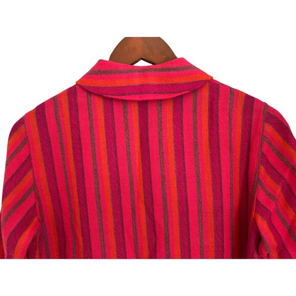 Donald Davies Vintage Striped Wool Dress Size 8 Pink & Orange Handmade In Irelan - Picture 7 of 8